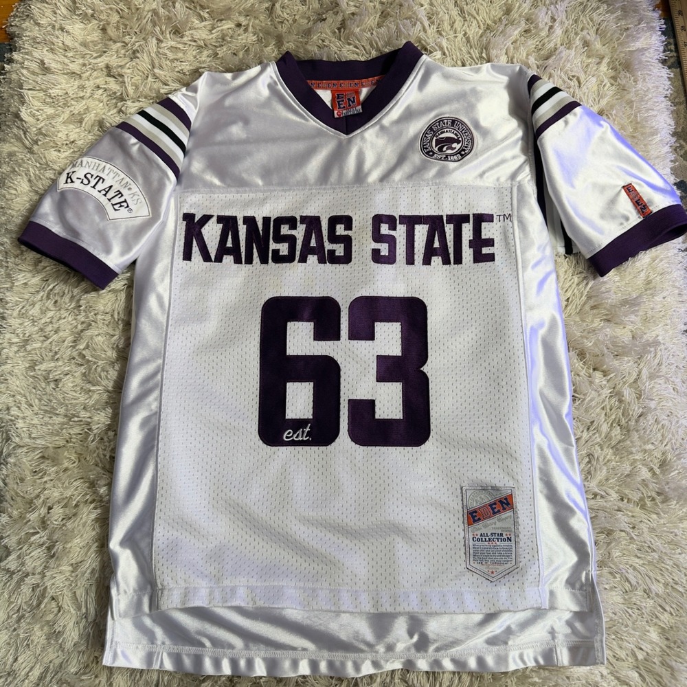 Official Kansas State Wildcats Football Jersey Varsity Patch Purple White M